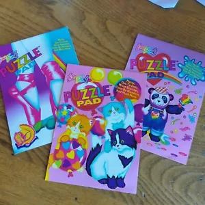 Lot Of 3 Vintage 1990's Lisa Frank Puzzle Pads 2 New 1 Used Panda Painter Cats - Picture 1 of 22