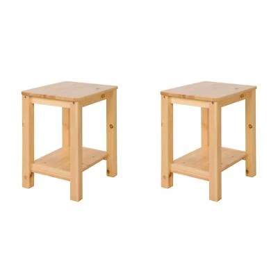 Hocker Sitzhocker Holzhocker 2er Set Kiefer Holz 47 cm hoch Stauraum Homestyle4u - Bild 1 von 4