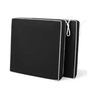 Waterproof Outdoor Chair Cushions for Patio Furniture Set 19 x 19 x 3 IN Black - Picture 1 of 8