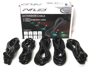 (5-Pack) FVTLED 4 Pin Extension Cables 2 Meter For LED Deck Light IP67 NEW  - Picture 1 of 5