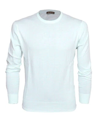 NWT BALLANTYNE SWEATER cotton melange water green crew-neck luxury 54 XL - Image 1 of 3