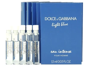 D&G DOLCE & GABBANA LIGHT BLUE EAU INTENSE MEN 1.5ml .05oz x 5 COLOGNE SAMPLES - Picture 1 of 1