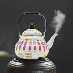 Wasserkessel Teekessel Emaille Teekanne Teekessel Emaille Tee Kaffeekanne 2.5L - Bild 1 von 24