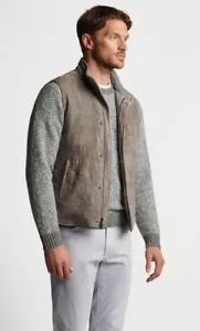 NWT PETER MILLAR Vantage Suede Vest in Gray Size L $1498 - Picture 1 of 16
