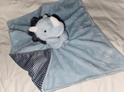 Carters Dinosaur Dino Lovey Blue Stripe Back Triceratops - Image 1 of 4