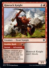 RIMROCK KNIGHT / BOULDER RUSH ~mtg NM-M Throne of Eldraine Com x4