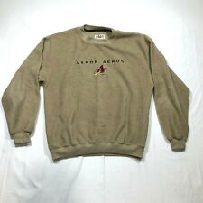 Vintage Akron Aeros Crew Neck Sweatshirt Mens S Brown Embroidered Long Sleeve