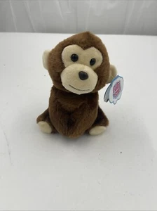 NWT Fluff N' Stuff MIKA Brown Plush Monkey Stuffed Toy with Purple Key Clip  - Picture 1 of 4