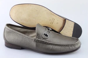 Men's GUCCI '1953 Horsebit' Metallic Leather Loafers Size US 13 UK 12 - Picture 1 of 6
