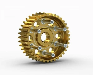 Ducati tamburo frizione a secco Ergal alleggerito oro - dry clutch hub  - Imagen 1 de 7