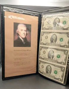 2003 World Reserve Monetary Exchange Uncut Sheet Of Jefferson $2 Bills (4) - Picture 1 of 6