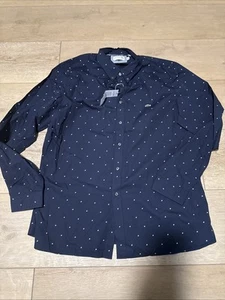 Lacoste Button Down Shirt Mens size XL/XXL Blue Slim Fit - Picture 1 of 5