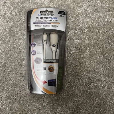 HDMI To HDMI Mini Lead Monster Cable Super Thin Powered High Speed Cable NEW - Image 1 of 4