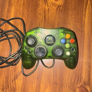 Original Xbox Controller S-Type Halo Green Genuine OEM w/ Breakaway Cable TESTED - Picture 1 of 4