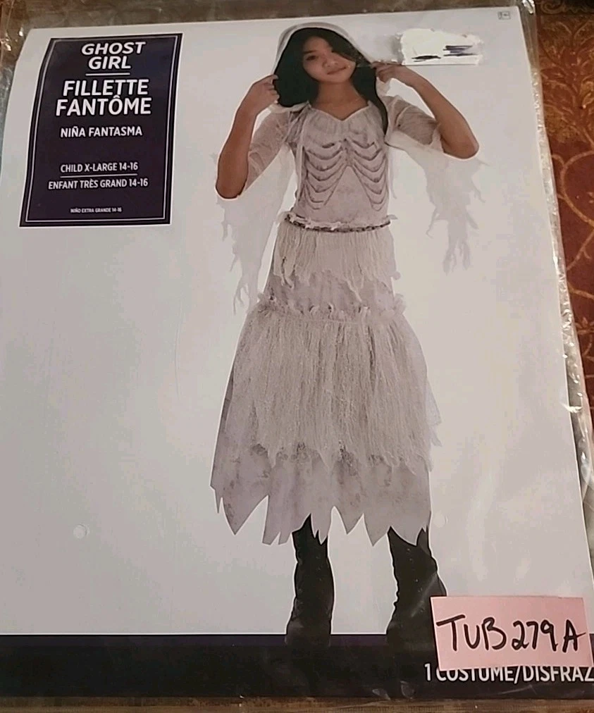 Brcus Girls Scary Ghost Halloween Costume Dress - Sleeveless Role Play Dress Up For Kids (Sizes M-XL) - View #8