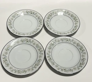 Noritake Savannah 5.75” Saucers Set of 7 Platinum Trim Japan - Picture 1 of 9