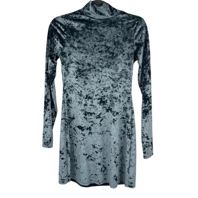 Mini Vestido Urban Outfitters Kimchi Terciopelo Azul Talla Pequeña Foto 1 de 4