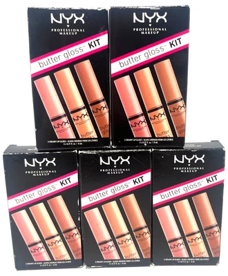 (5) NYX Butter Gloss Kit Sealed Creme Brulee Fortune Cookie Madeleine BOTGSET02 - Image 1 of 3