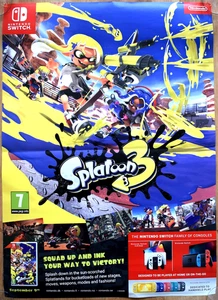 Splatoon 3 RARE Switch 50cm x 70cm Promotional Poster - Picture 1 of 1