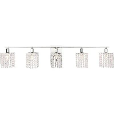 Lámpara de pared cromada Living District LD7015C Phineas 5 luces 42 pulgadas Foto 1 de 4