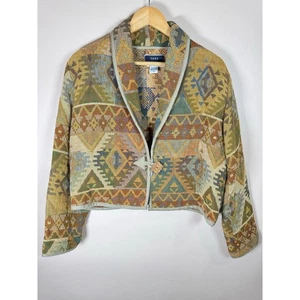 Damen Strick Blazer Southwest Western Tribal Cropped Made in India 100% Baumwolle M - Bild 1 von 6