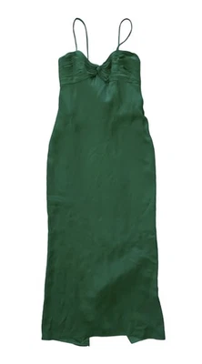 Monique Lhuillier Green Silk Formal Long Maxi Gown Dress Size 8 - Image 1 of 4