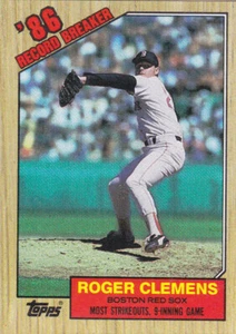 1987 TOPPS..ROGER CLEMENS..RECORD BREAKER..CARD # 1..RED SOX..FREE COMBINED SHIP - Bild 1 von 1