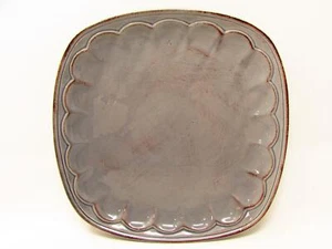 Tranquility Pewter by American Atelier Square Dinner Plate Gray Brown Trim L9 - Picture 1 of 2