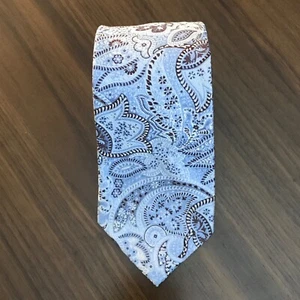 JOSEPH ABBOUD Men's 100% Silk XL Necktie Designer PAISLEY Blue/Black - Picture 1 of 8