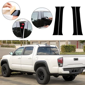 4Pcs Set For Toyota Tacoma 2016-2023 Gloss Black Pillar Posts Window Trim Cover - Picture 1 of 14