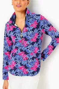 SOLD Lilly Pulitzer Skipper Popover Its Ofishell UPF XL Low Tide Navy Pink New - Picture 1 of 4