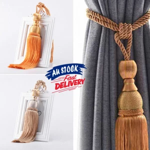 1Pair Backs Cloth Tassel Binding Tie Curtain Holdbacks Rope Window Buckle - Picture 1 of 13