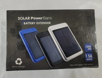 Solar Powerbank 7200mAh Battery Extender For Micro-USB Cellphones and Devices - Image 1 of 4