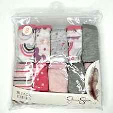 Jessica Simpson Girls 10 Pack Briefs Set Size 6 Various Prints Pink White Gray