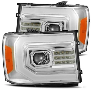 Fits 07-13 GMC Sierra PRO-Series Halogen Projector Headlights Chrome 880604 - Picture 1 of 8