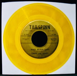CINDY and SANDY: Make Believe Baby~Rare Girl Group Promo 45~TAILSPINN #SP 102 - Picture 1 of 2