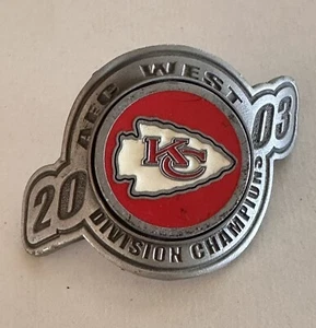 2003 Kansas City Chiefs AFC West Division Champions Metal Curved Emblem - Picture 1 of 4