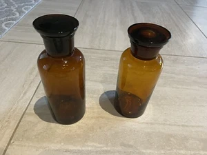Brown Glass pharmacy pharmacist bottles Antique excellent - Picture 1 of 9