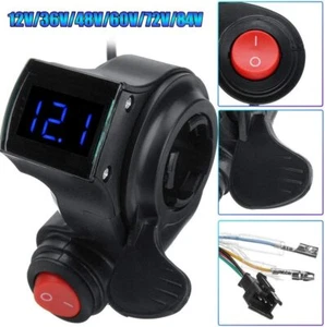 12V-84V E-bike Twist Thumb Throttle LED Voltage Display Electric Bicycle Scooter - Picture 1 of 12