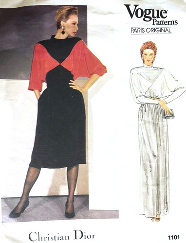 Abito VOGUE Misses' anni '80 motivo Christian Dior 1101 taglia 8