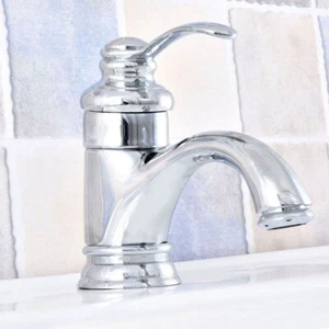 Polished Chrome Bathroom Basin Faucet Single Handle Hole Sink Mixer Tap 8sf632 - Picture 1 of 7