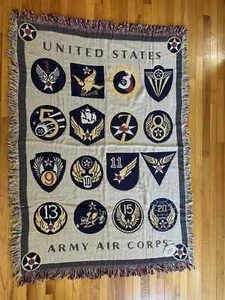U.S. Army Air Corp Throw Blanket Tapestry Woven - Picture 1 of 7