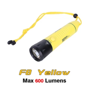 Linterna de buceo recargable Fitech F8 600 lúmenes antorcha - amarilla - Imagen 1 de 6