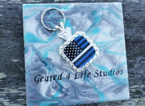 Classy flag handmade concho keychain, handmade custom concho car accessories - Bild 1 von 1