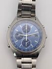 Seiko 7T32-7C60 Chronograph Blue Dial Excellent Condition. All Works. Boxed.