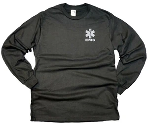 EMS Cotton Long Sleeve t Shirts with Reflective Decoration on Both Front and Bk - Picture 1 of 12