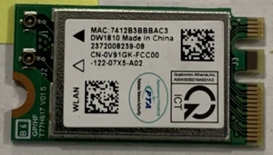 Dell DW1810 Inspiron QUALCOMM Wireless WiFi BT NGFF M.2 Combo Card V91GK 0V91GK - Picture 1 of 2