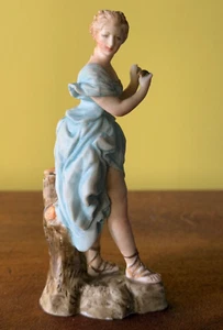 Antique Porcelain Hand Painted Lady R.S.? Russian Figure F34 3142 Blue Mark - Picture 1 of 9