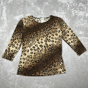 Tape Measure Womens Medium Top Leopard Print 3/4 Sleeve Vintage - Picture 1 of 3