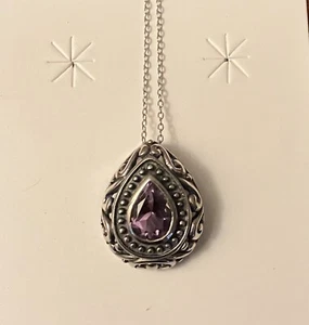 Vintage Sterling Amethyst Pendant Necklace jewelry lot n - Bild 1 von 3